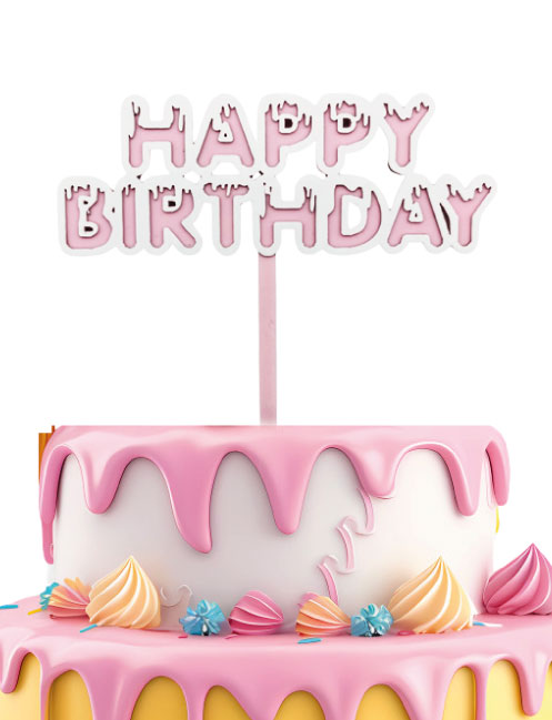 AKRİLİK PASTA ÜSTÜ HAPPY BIRTHDAY ÇUBUK BRS-4196