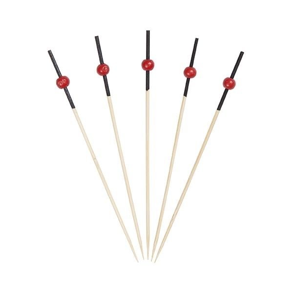 BAMBU KÜRDAN SİYAH KIRMIZI BONCUK 7CM-50 ADET