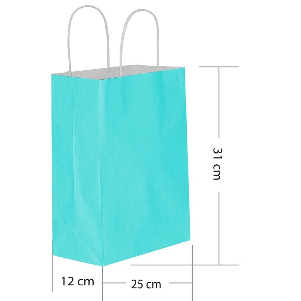 BÜKÜM SAPLI DÜZ RENK KAĞIT ÇANTA 25X31 CM (25 AD)