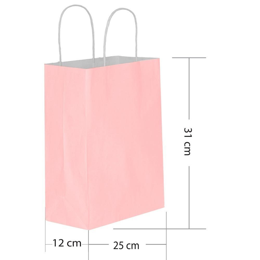 BÜKÜM SAPLI DÜZ RENK KAĞIT ÇANTA 25X31 CM (25 AD)