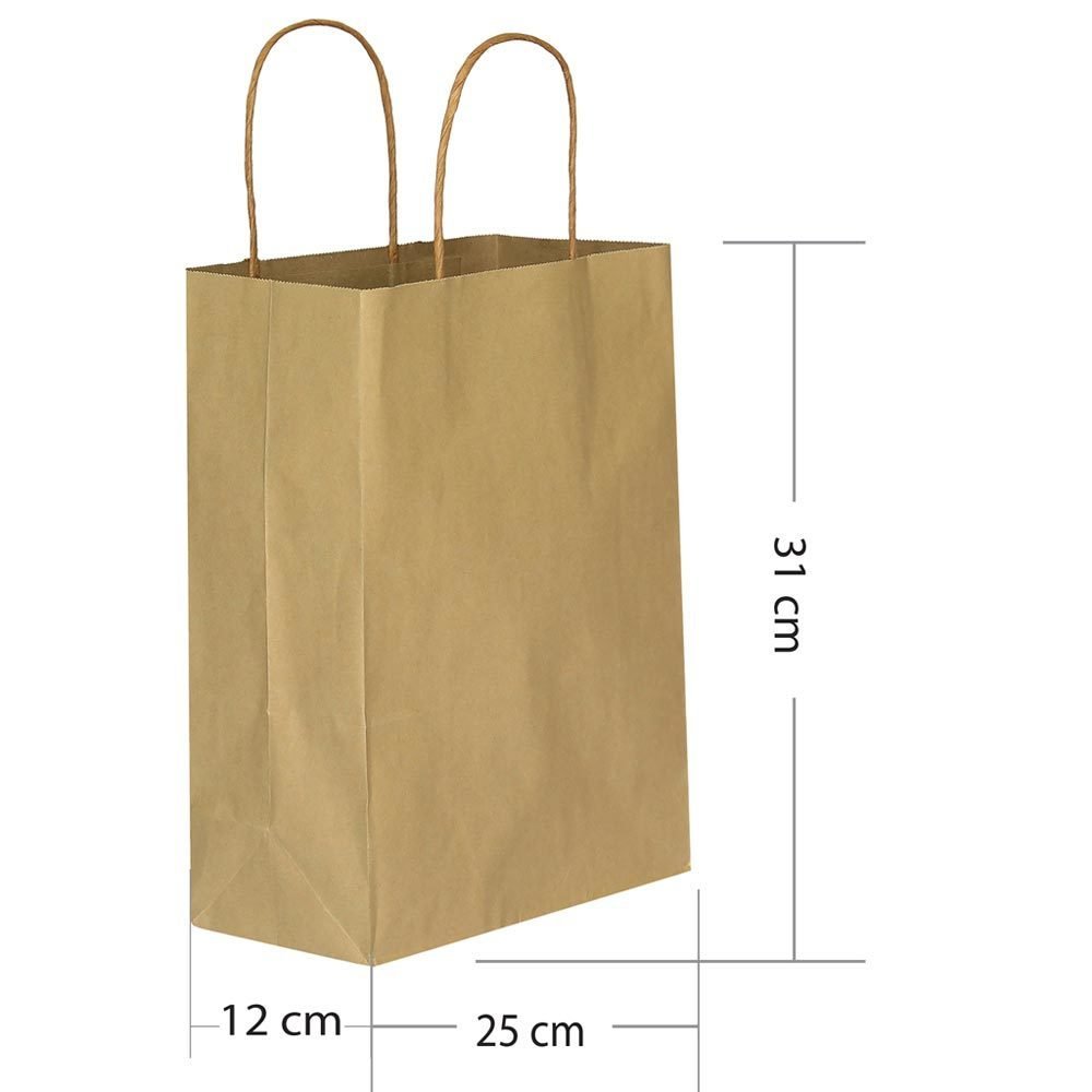 BÜKÜM SAPLI DÜZ RENK KAĞIT ÇANTA 25X31 CM (25 AD)
