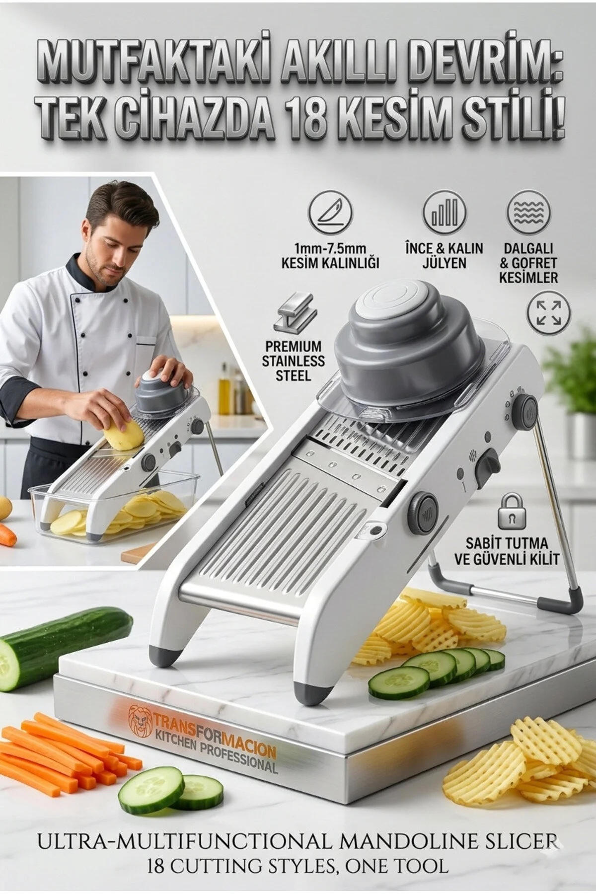 ÇOK FONKSİYONLU MANDOLİN RENDE