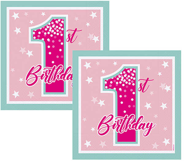 FIRST BIRTHDAY STARS GIRL PEÇETE 16 ADET