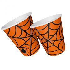 HALLOWEEN ÖRÜMCEK TURUNCU BARDAK 8 ADET