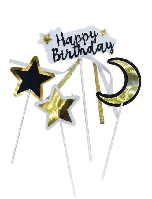 HAPPY BIRTHDAY YILDIZLI KURDELELİ 4 LÜ ÇUBUK BRS-4325