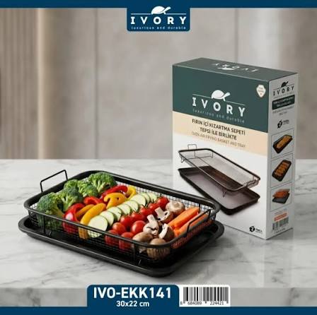IVORY 30X22 TEPSİLİ FIRIN KIZARTMA SEPETİ EKK141