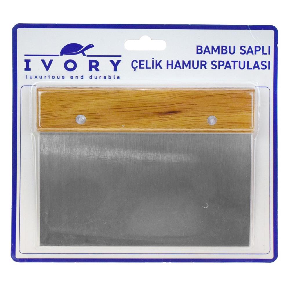 IVORY AHŞAP SAPLI ÇELİK HAMUR SPATULASI PST270