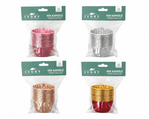 IVORY METALİK YUVARLAK PET KAPSÜL 12 AD CK0156