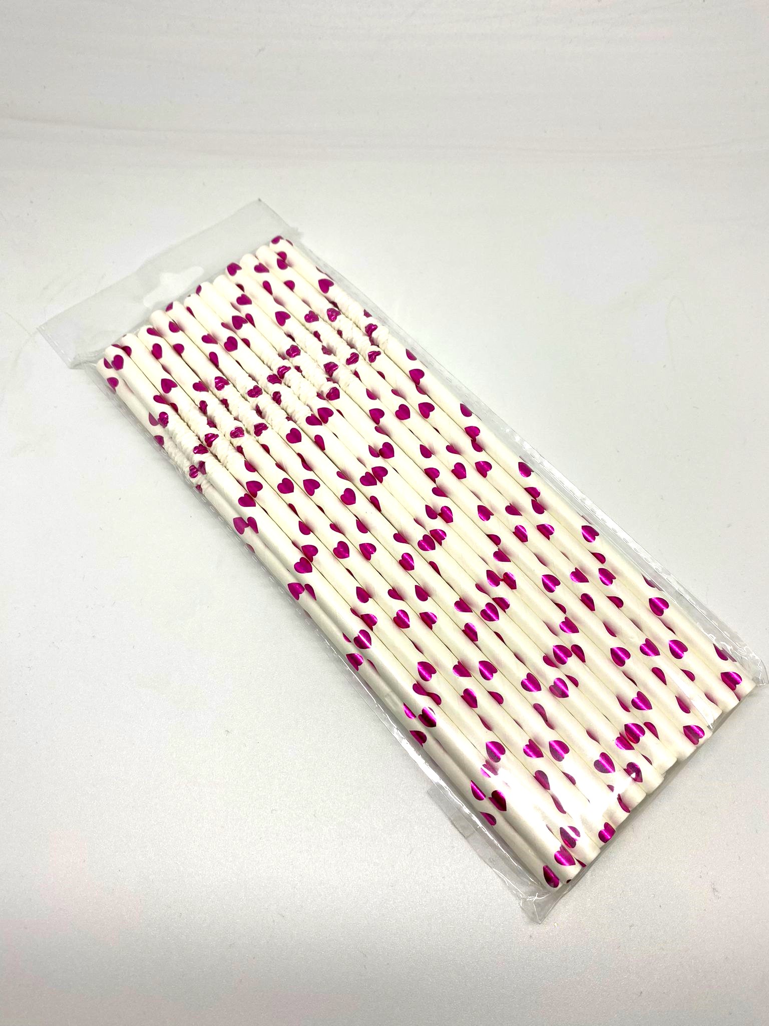 KAĞIT PİPET KÖRÜKLÜ 25 AD-PEMBE KALP