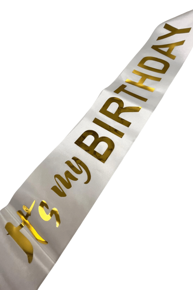 KUŞAK SATEN İTS MY BIRTHDAY BEYAZ BRS-4146