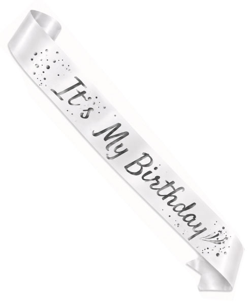 KUŞAK SATEN İTS MY BIRTHDAY GÜMÜŞ BRS-4850