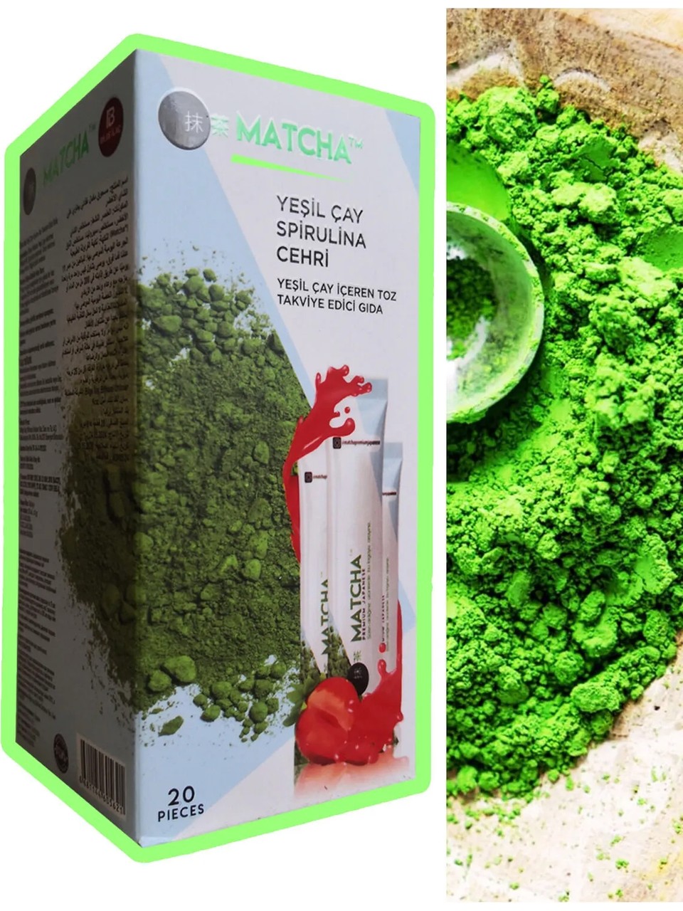 Matcha Premium Japanese Çilek Aromalı 8 gr x 20 adet