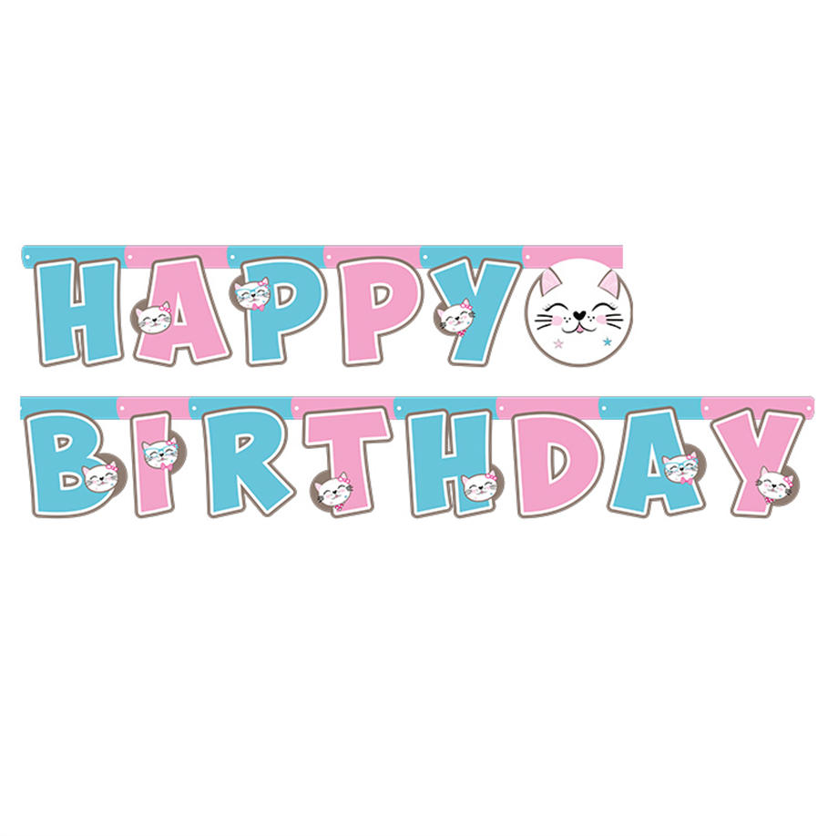 MISS CAT HAPPY BIRTHDAY BANNER