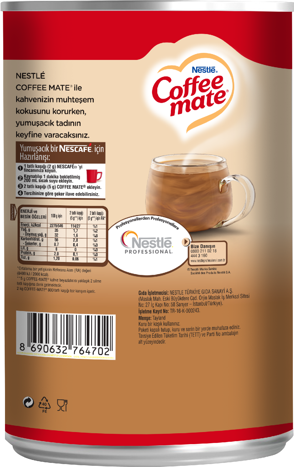 Nestle Coffee Mate Kahve Beyazlatıcı 2kg