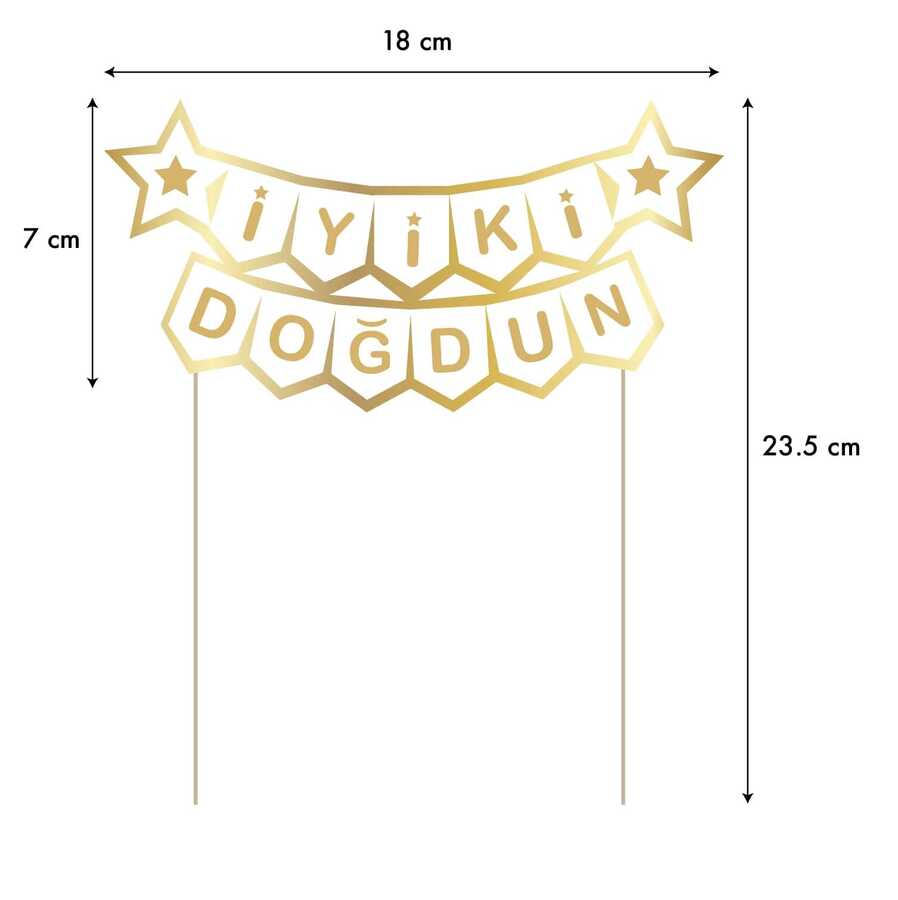 PASTA ÜSTÜ VARAKLI İYİ Kİ DOĞDUN KÜRDAN