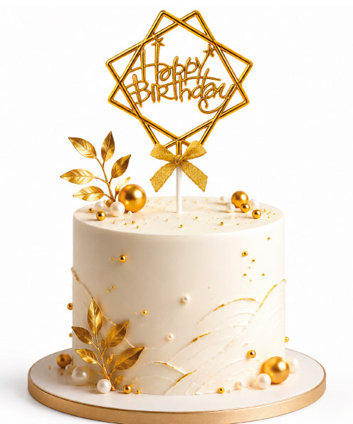 PASTA ÜZERİ HAPPY BIRTHDAY ÇERÇEVELİ