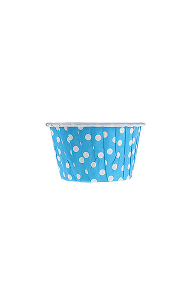 PET KAPSÜL 50X39 MAVİ ÜZERİ BEYAZ PUANTİYE (50 ADET)