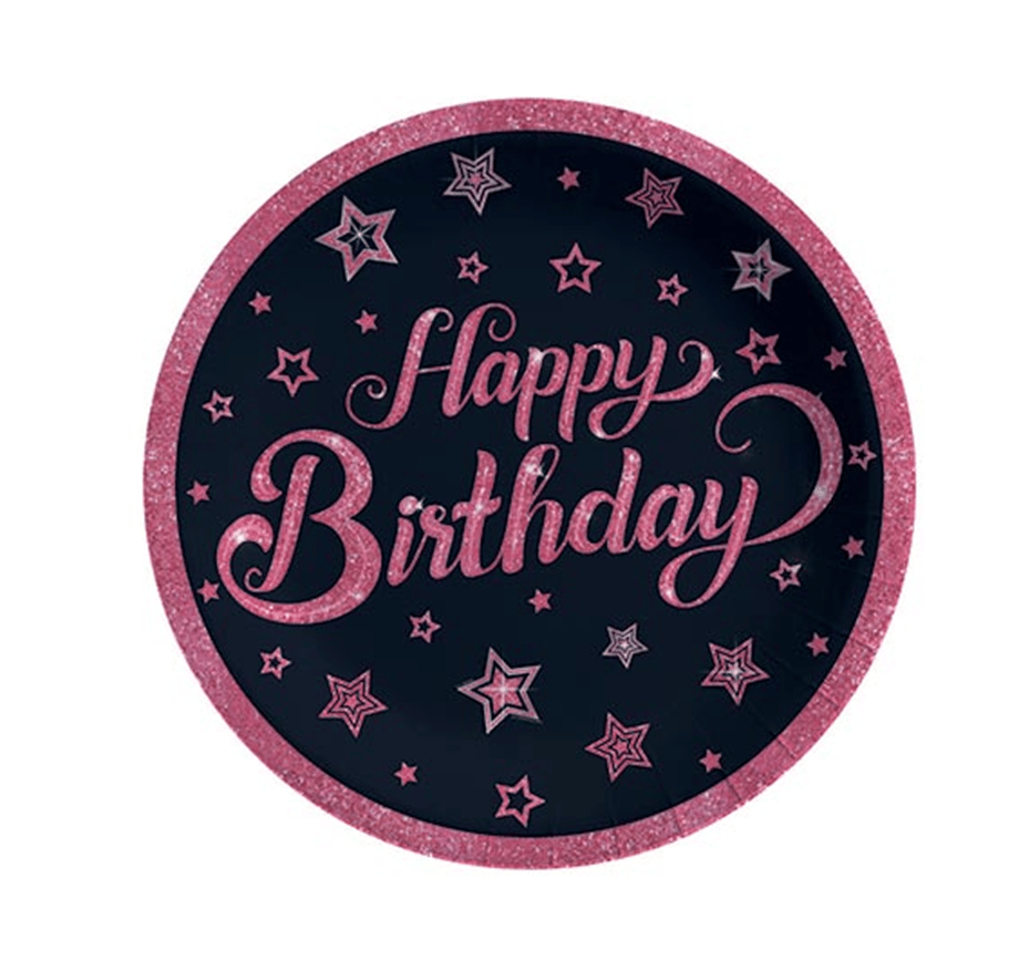 PINK STARS BIRTHDAY TABAK 8 ADET