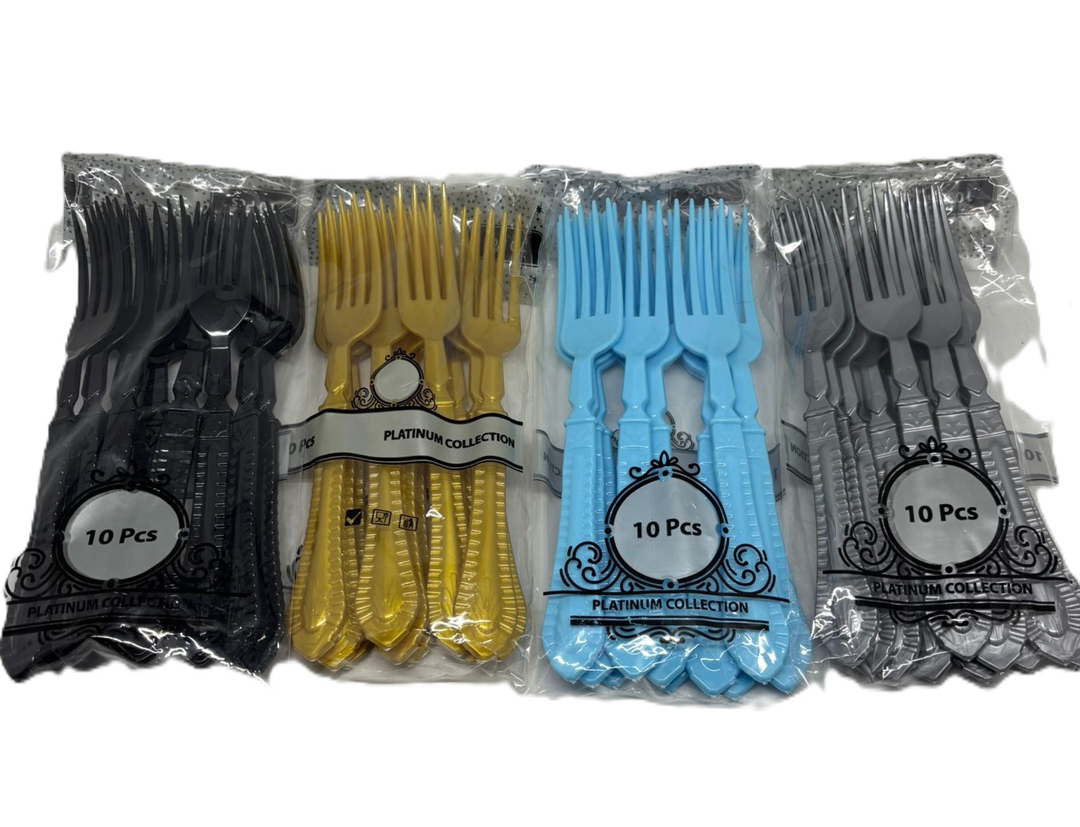 PLASTİK LÜKS ÇATAL 10 ADET
