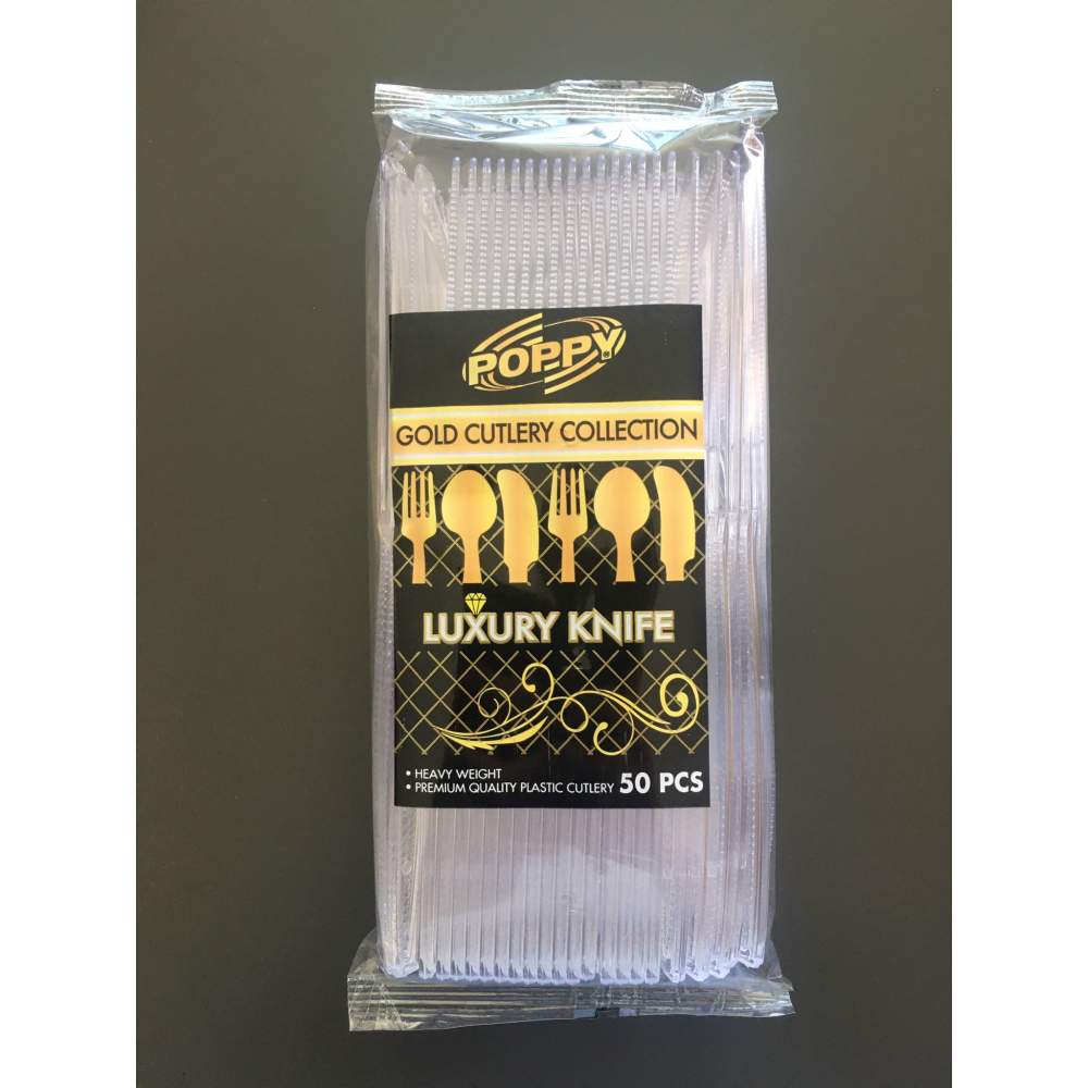 POPPY LUXURY SERİ PLASTİK BIÇAK 50 ADET