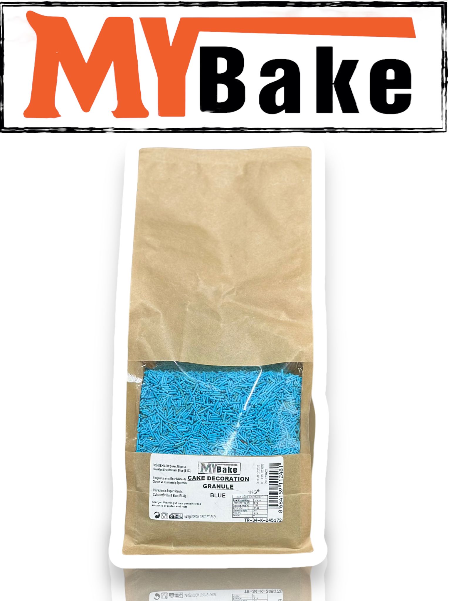 RENKLİ GRANÜL ŞEKER 1KG-MAVİ