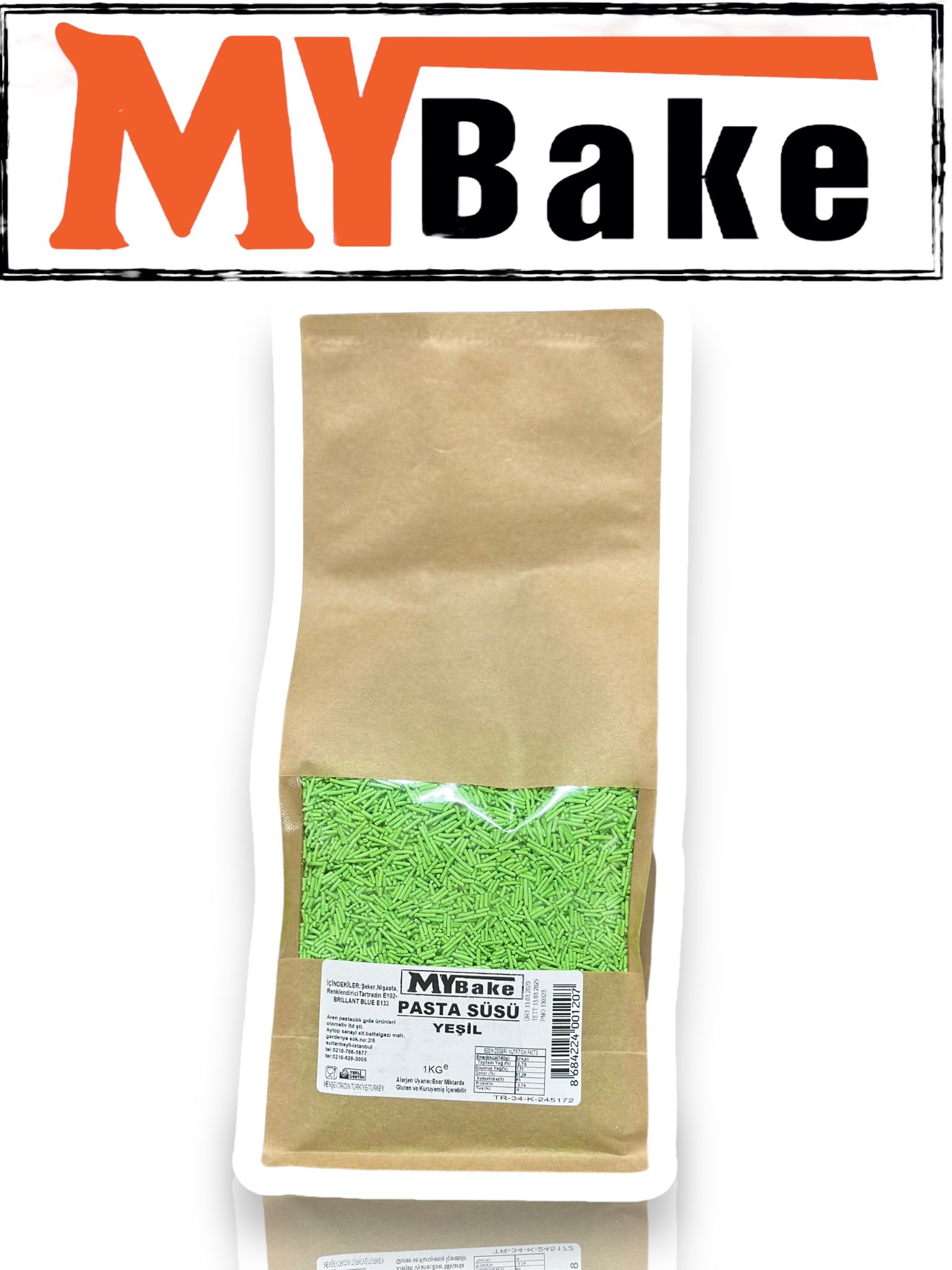 RENKLİ GRANÜL ŞEKER 1KG-YEŞİL