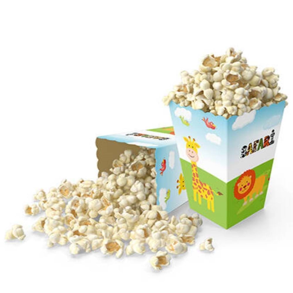 SAFARİ POPCORN KUTUSU 8 Lİ