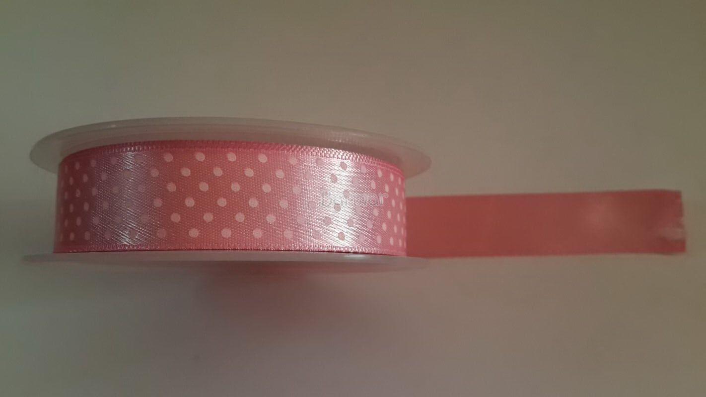 SATEN PUANTİYELİ PEMBE KURDELE 2 CM X 20 MT