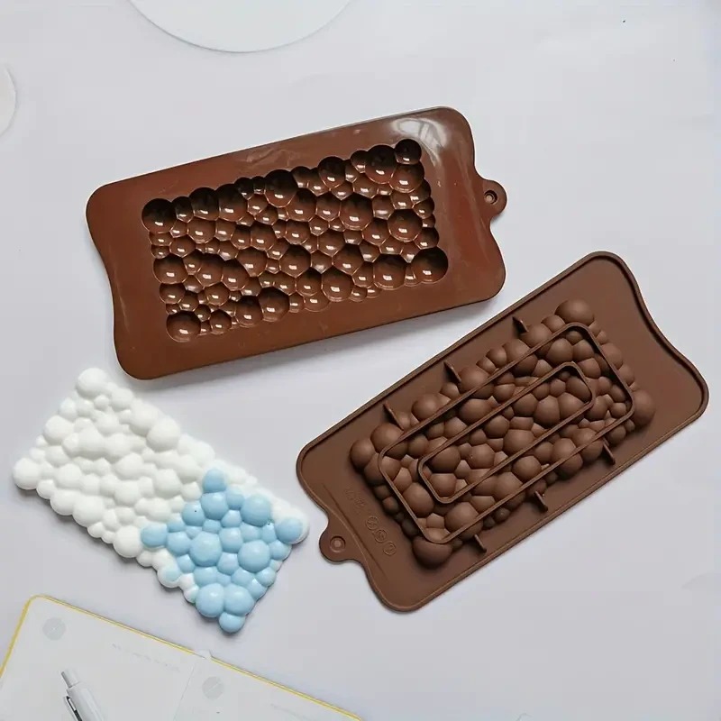 SİLİKON ÇİKOLATA KALIBI-BUBBLE TABLET D0945