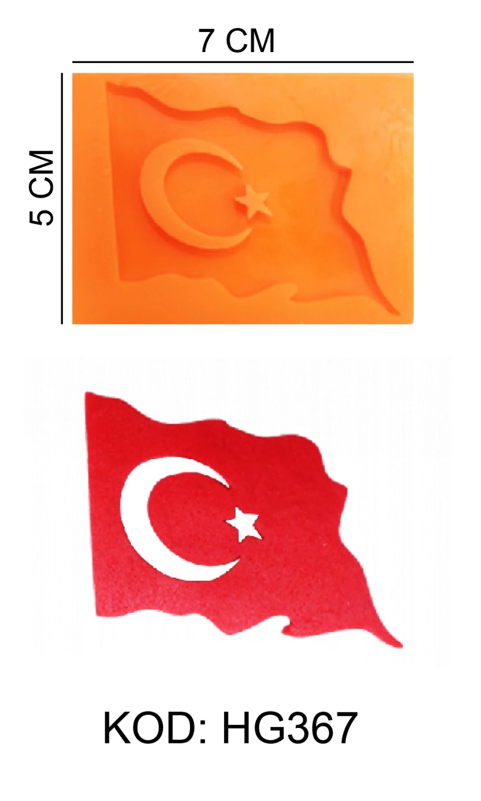 SİLİKON TÜRK BAYRAĞI KALIP HG-367