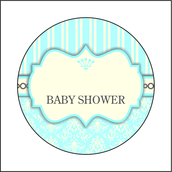 STİCKER 12 Lİ BABY SHOWER MAVİ