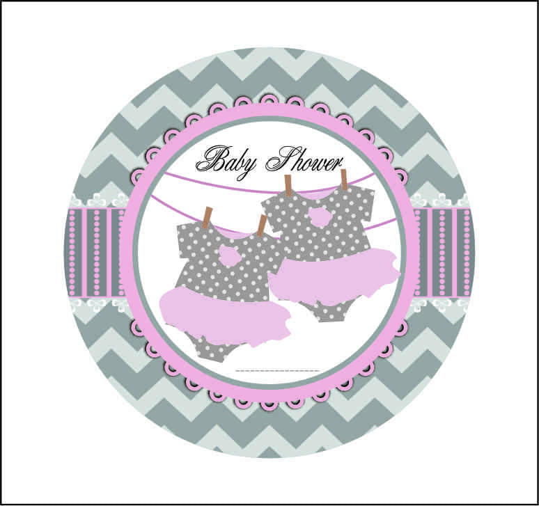 STİCKER 12 Lİ BABY SHOWER TULUMLU PEMBE