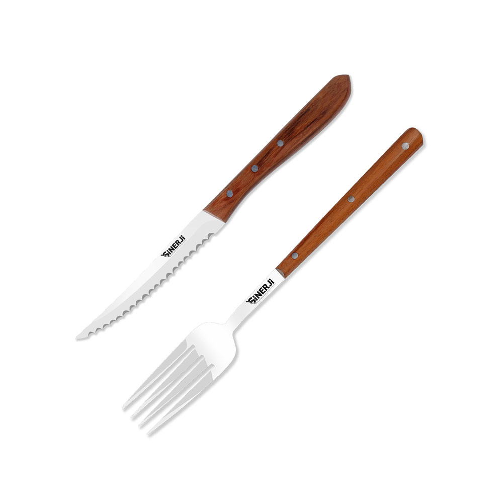 WOODEN 2 Lİ STEAK BIÇAK-ÇATAL SET