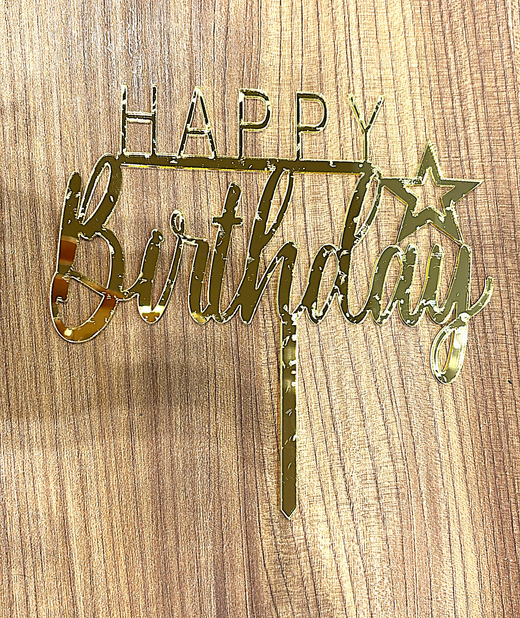 YILDIZLI ÇİZGİLİ HAPPY BIRTHDAY PLEKSİ